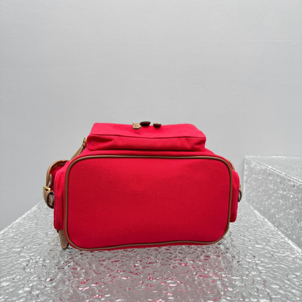 Miumiu Canvas And Leather Backpack Large