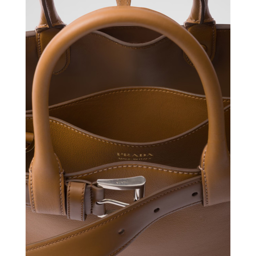 Prada Buckle Small Leather Band Handbag