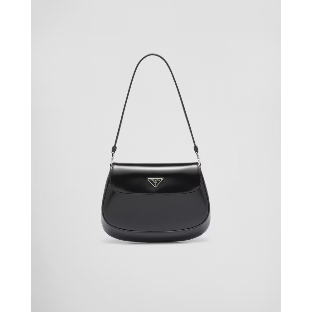 Prada Cleo Small Gloss Leather Flip Shoulder Bag