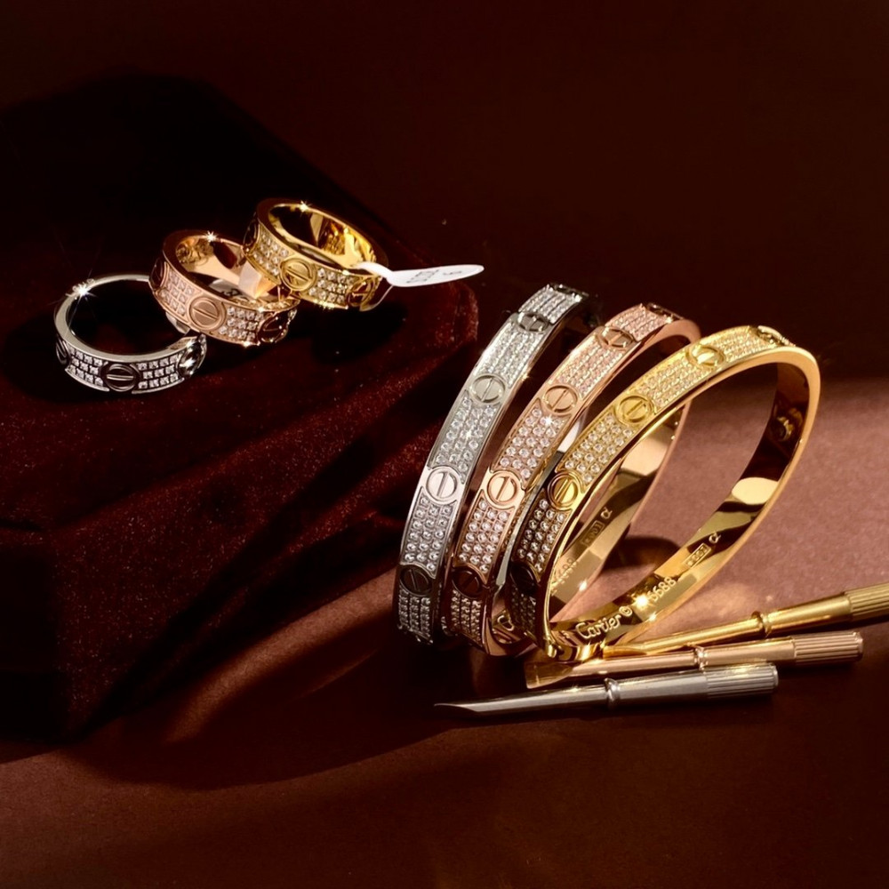 Cartier Love Bangle, Thicker, Full Diamonds