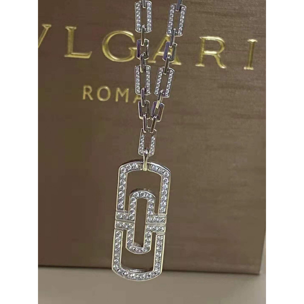 Bvlgari Necklace, Paper Clip, Full Diamonds,