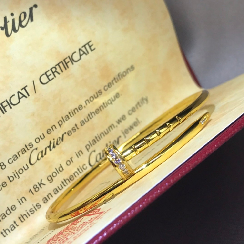 Cartier Nail Bangle, Thin Model, With Diamonds