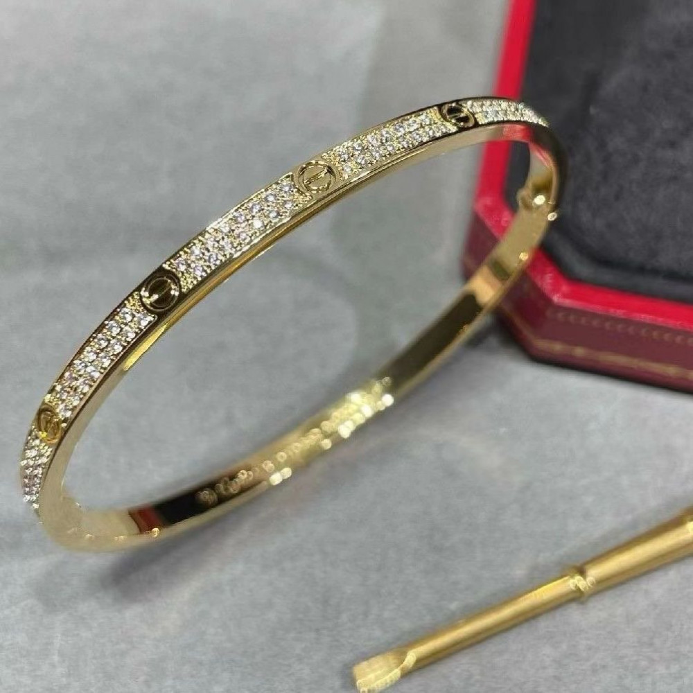 Love Bangle, Small Model, Full Diamonds All Star, Gold, Silver, Rose Gold