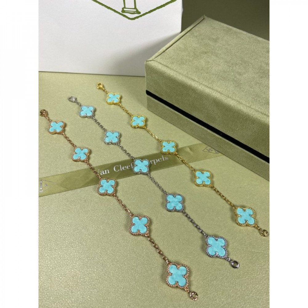 Clover With 5 Flowers-Aqua Green