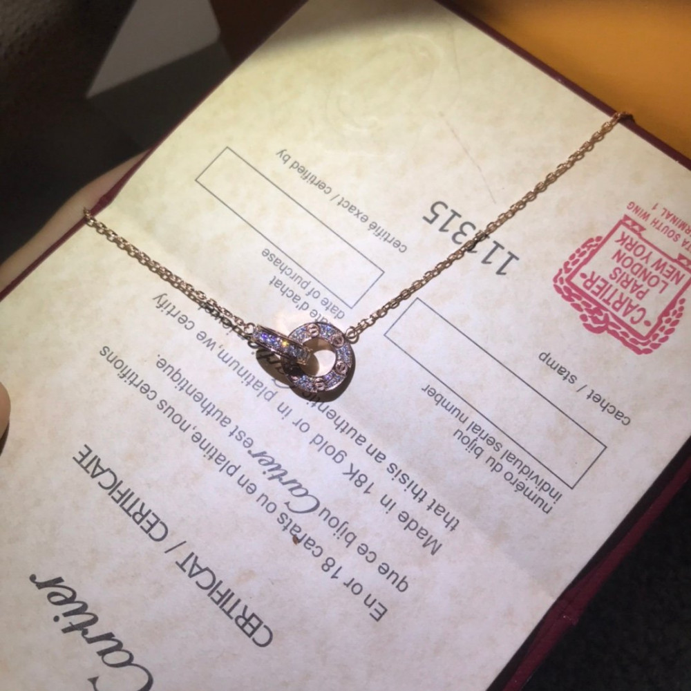 Cartier Necklace, Double Love, Full Diamonds