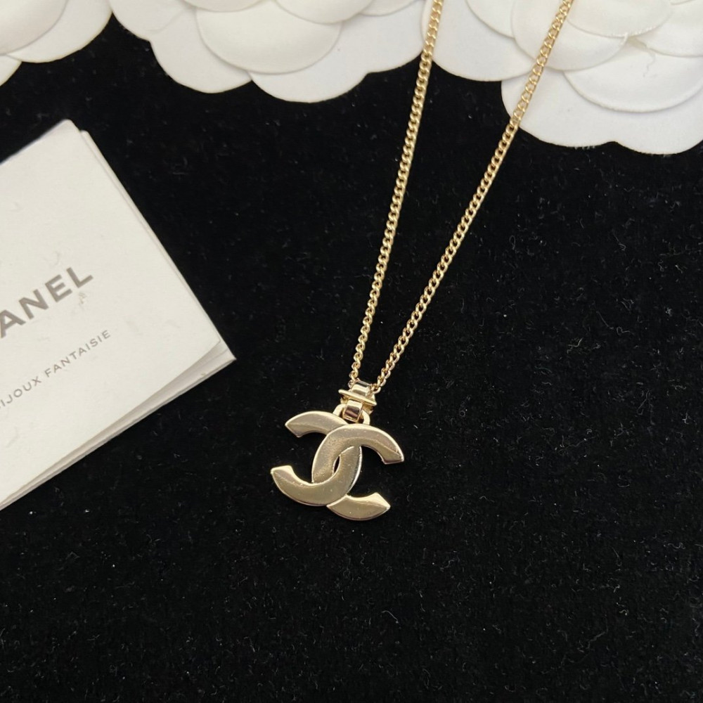 Chanel Necklace, Logo, With Diamonds, Top Quality