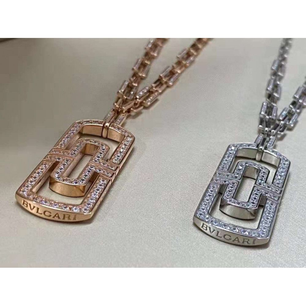Bvlgari Necklace, Paper Clip, Full Diamonds,