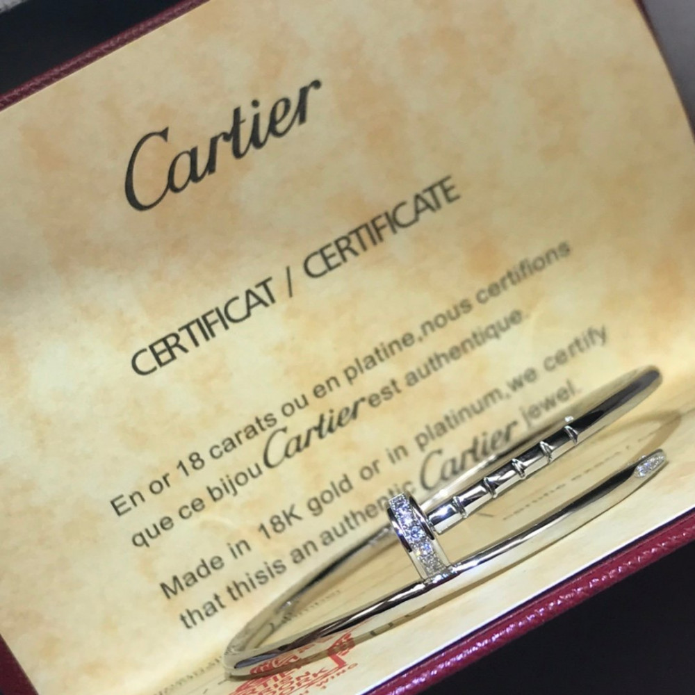 Cartier Nail Bangle, Thin Model, With Diamonds