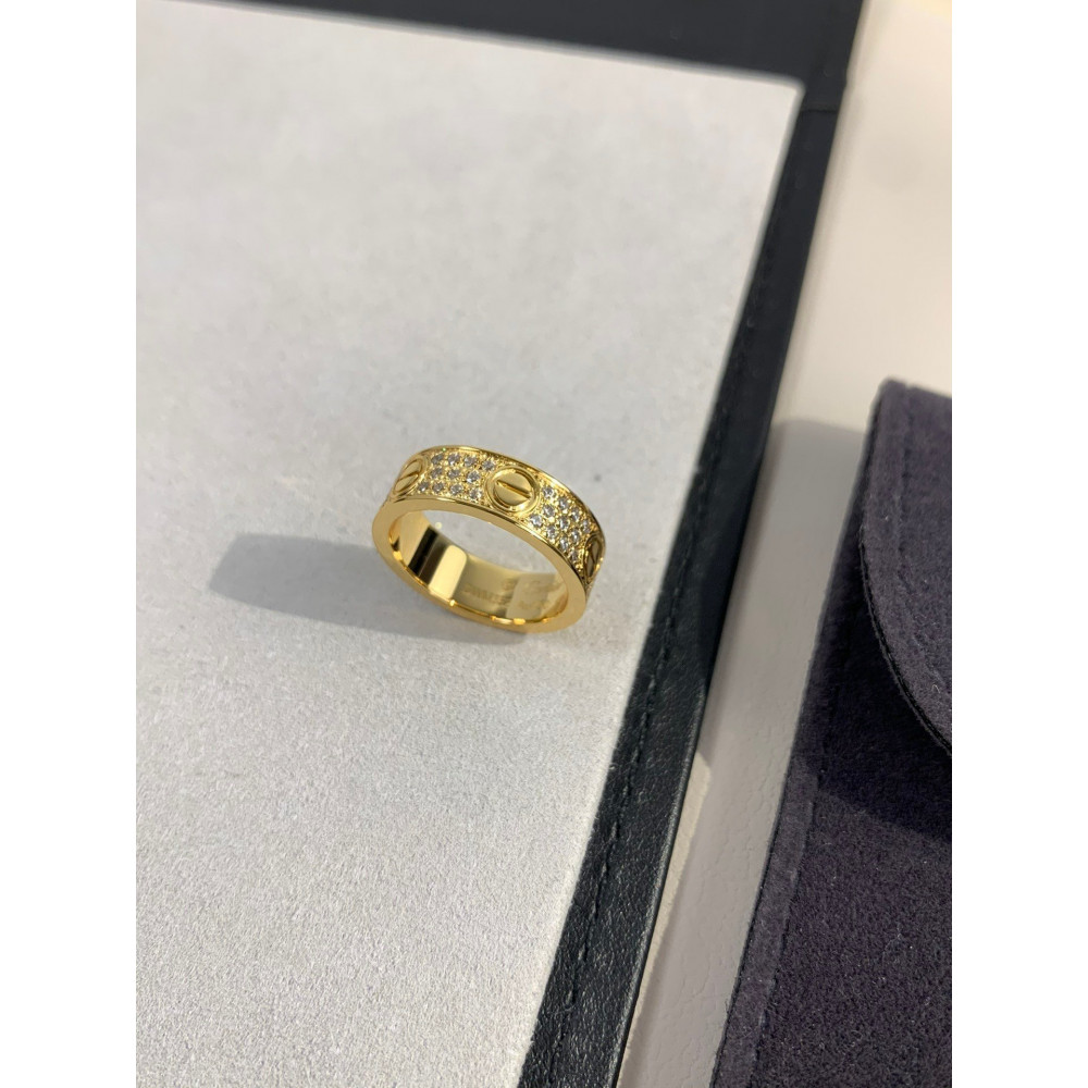 Cartier Love Ring, Wide , Full Diamonds, Size 7