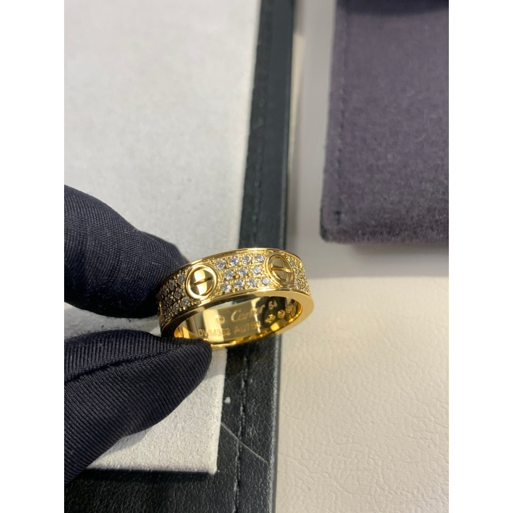 Cartier Love Ring, Wide , Full Diamonds, Size 7