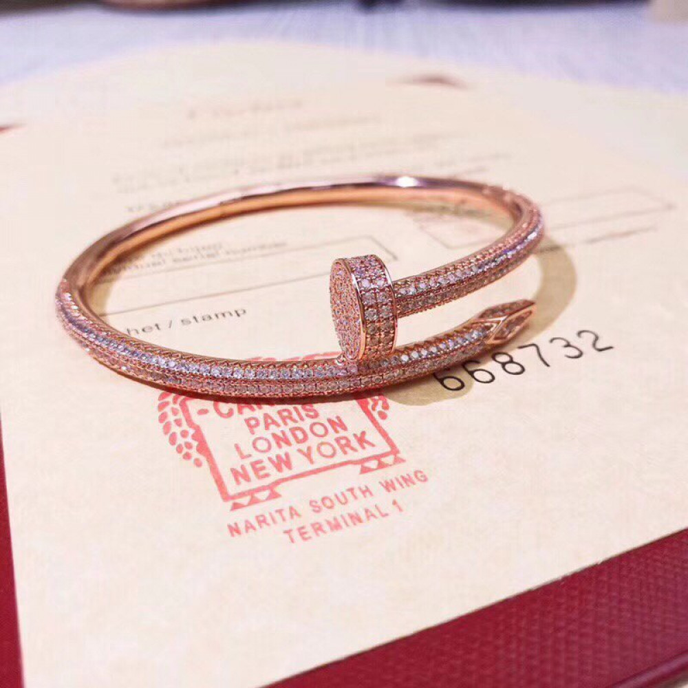 Cartier Nail Bangle Full Diamonds, Gold, Silver, Rose Gold