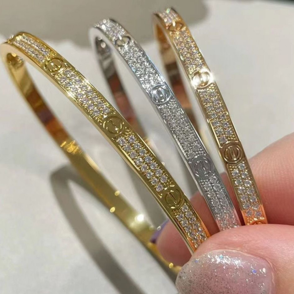 Love Bangle, Small Model, Full Diamonds All Star, Gold, Silver, Rose Gold