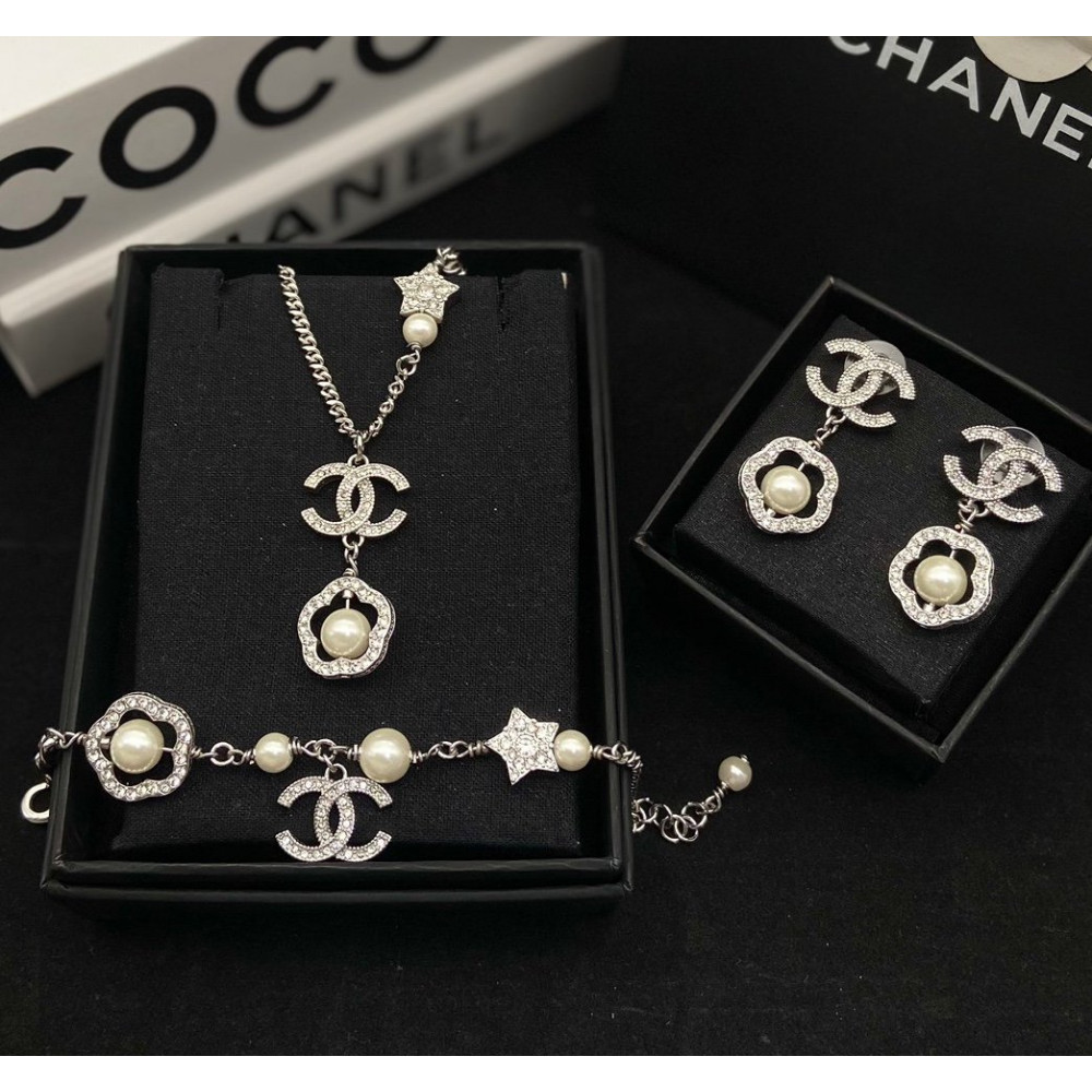Chanel Set 2 , Earring, Necklace, Bracelet
