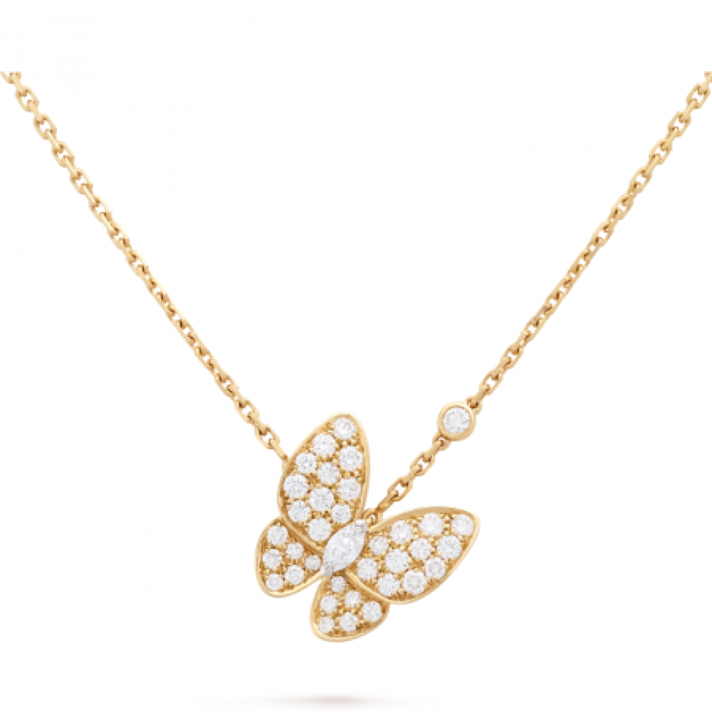 Clover Two Butterfly Necklace