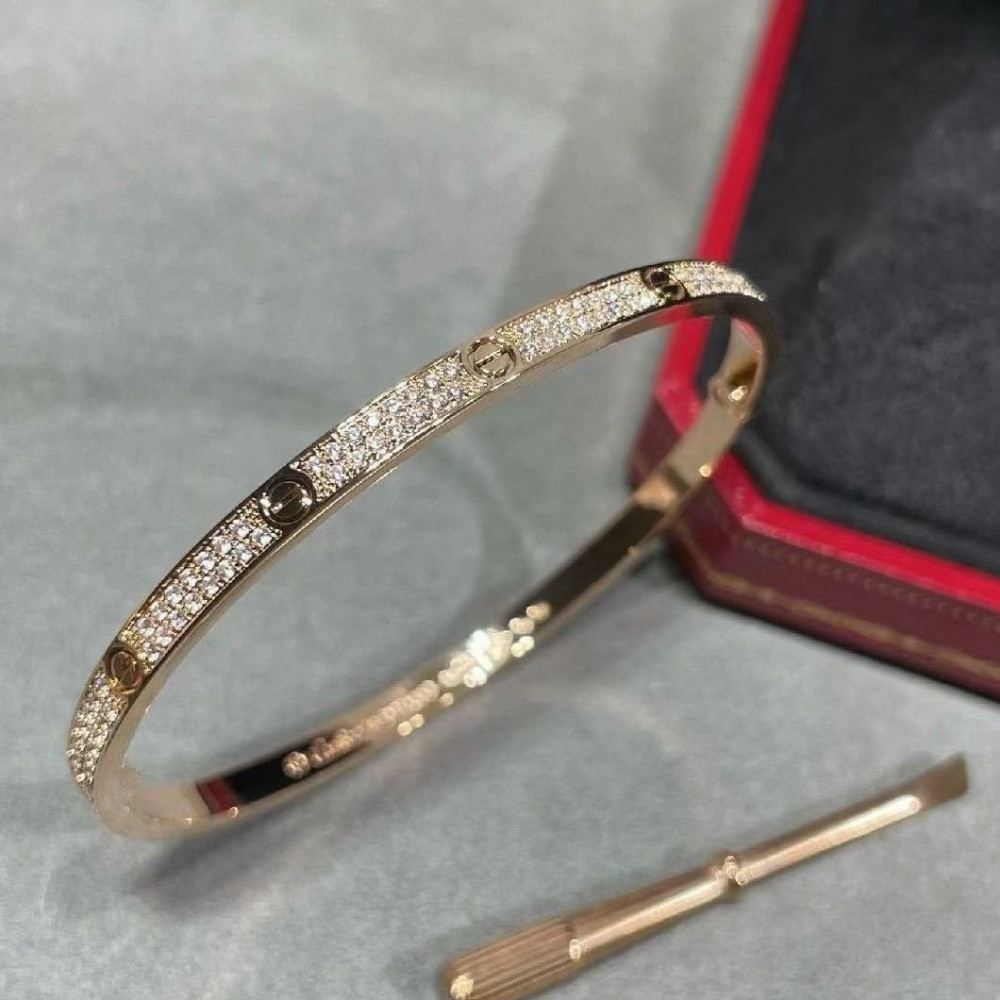 Love Bangle, Small Model, Full Diamonds All Star, Gold, Silver, Rose Gold
