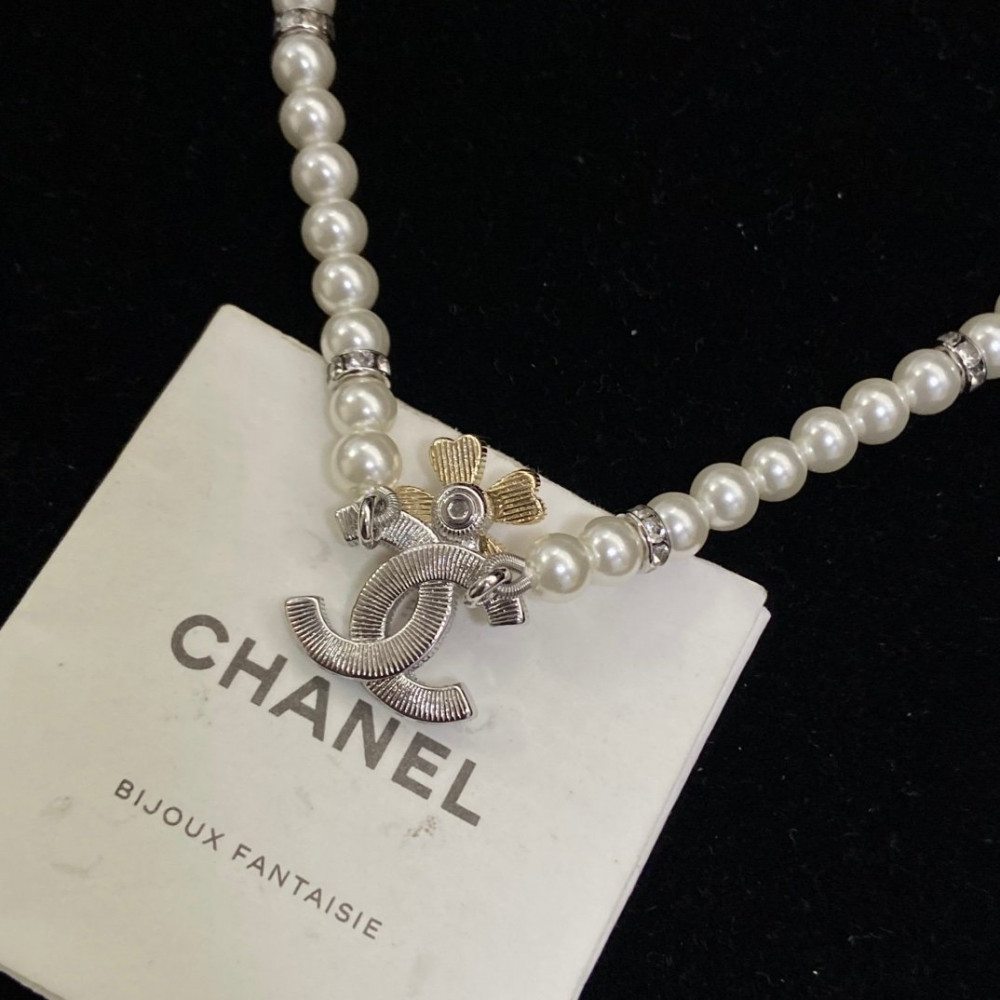 Chanel Necklace, One Logo One Flower, With 5A+ Artificial Pearl