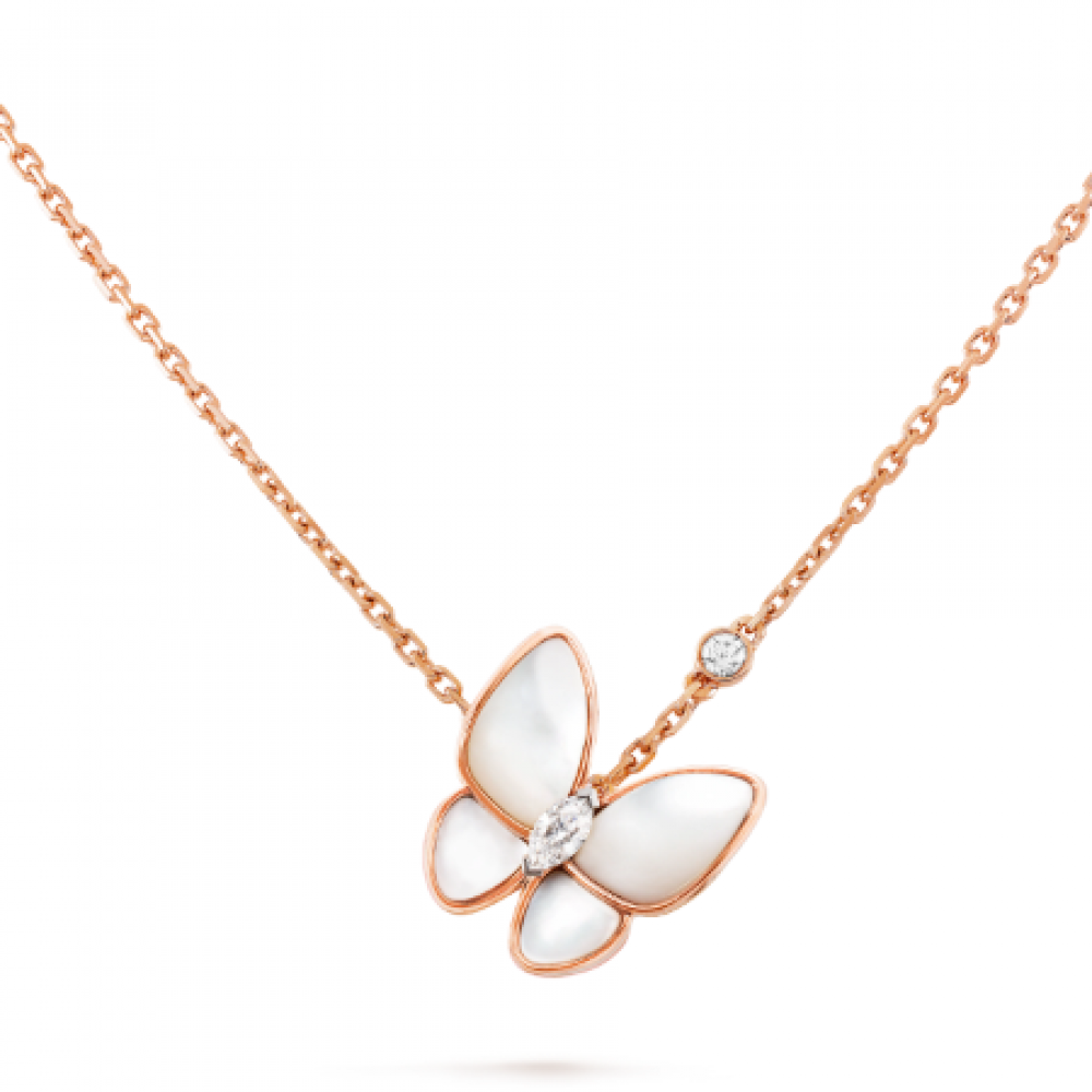 Clover Two Butterfly Necklace