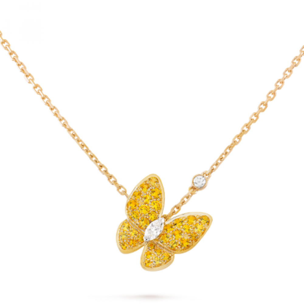 Clover Two Butterfly Necklace