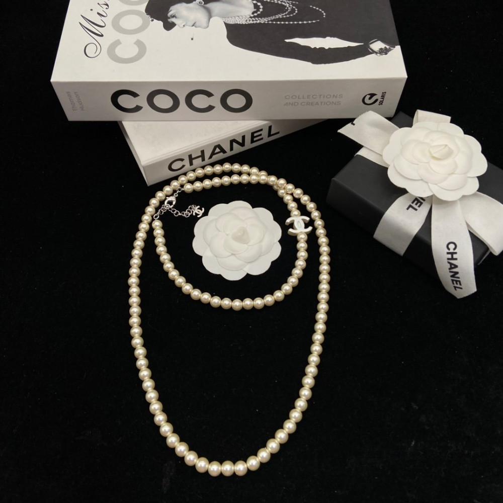 Chanel Full Pearl Necklace,  With 5A +Artificial Pearl