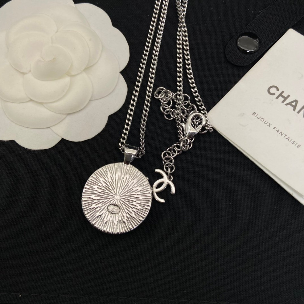Chanel Necklace, Big Round With Diamonds, Top Quality