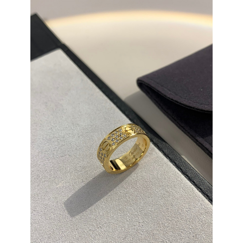 Cartier Love Ring, Wide , Full Diamonds, Size 7