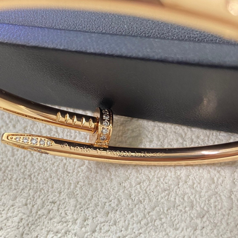 Cartier Nail Bangle With Diamond, Gold, Silver, Rose Gold