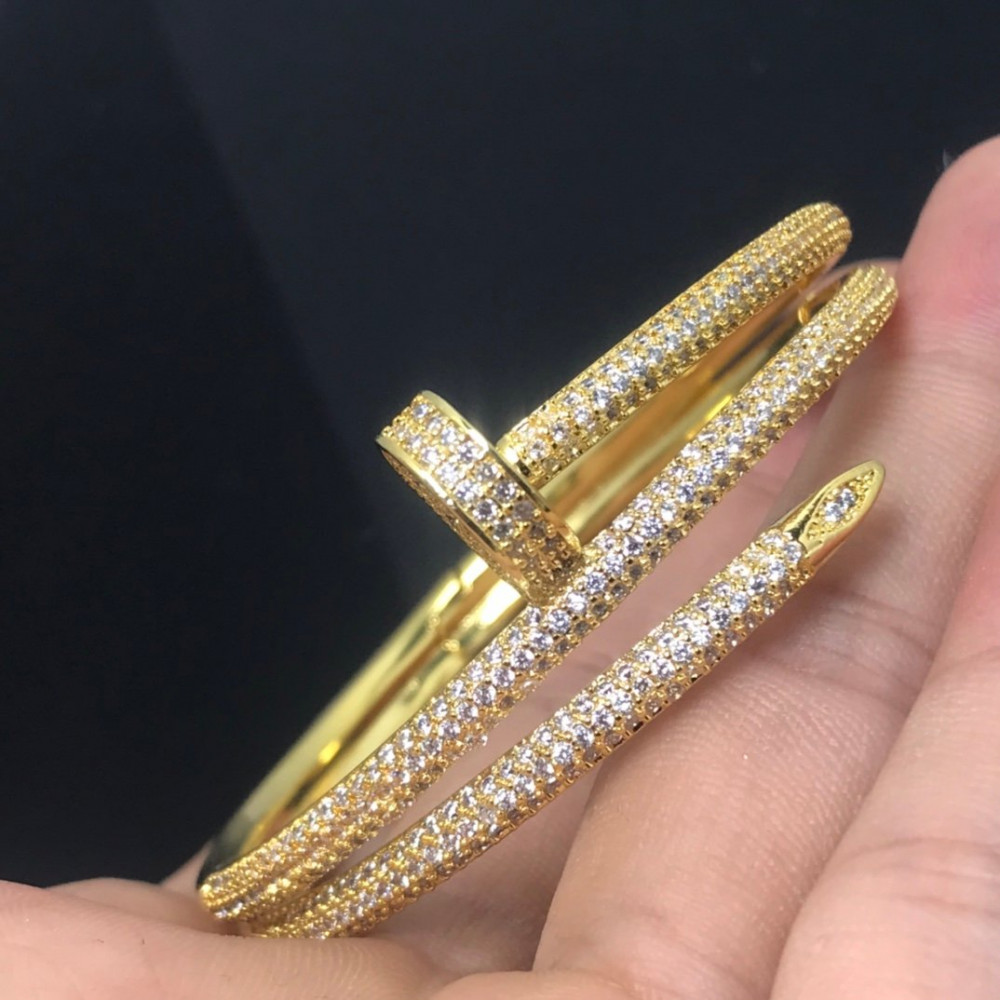 Cartier Nail Bangle , 3 Loops, Full Diamonds