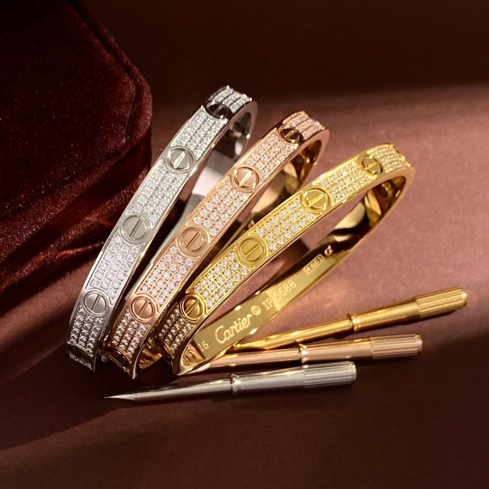 Cartier Love Bangle, Thicker, Full Diamonds