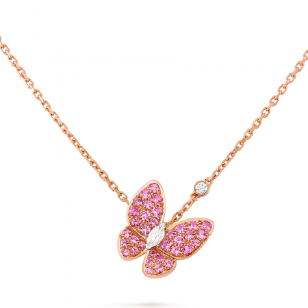Clover Two Butterfly Necklace