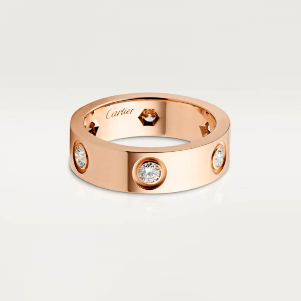 Cartier Love Ring Classic Set With 6 Diamonds