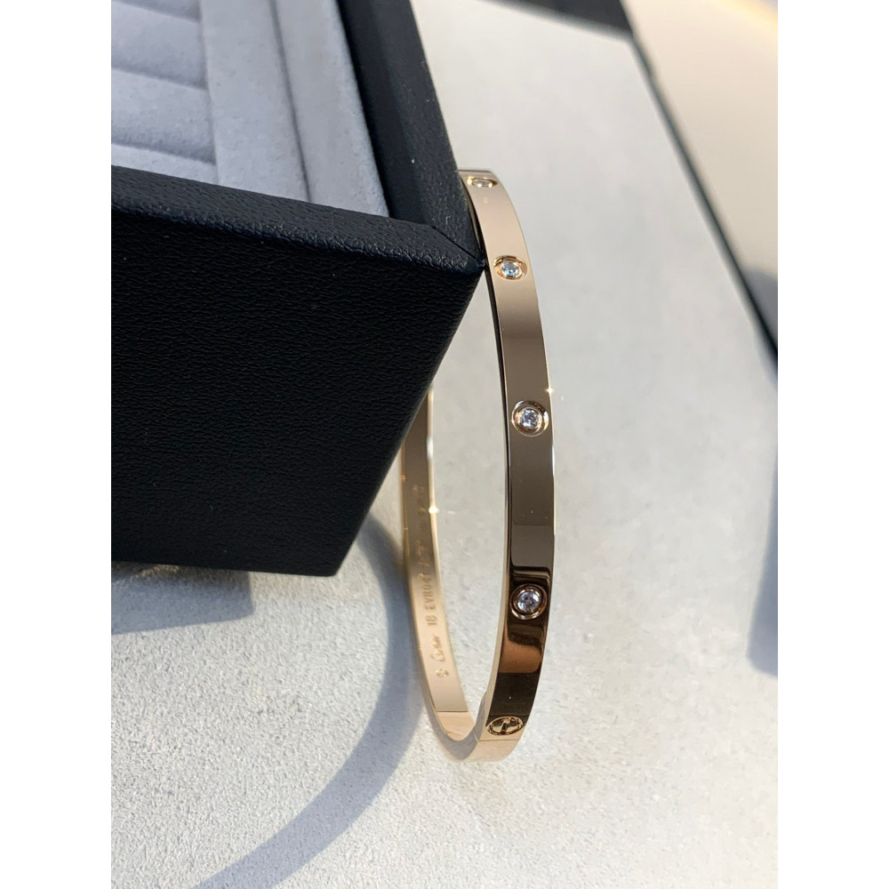 Love Bangle, Small Model, 10 Diamonds,Gold, Silver, Rose Gold