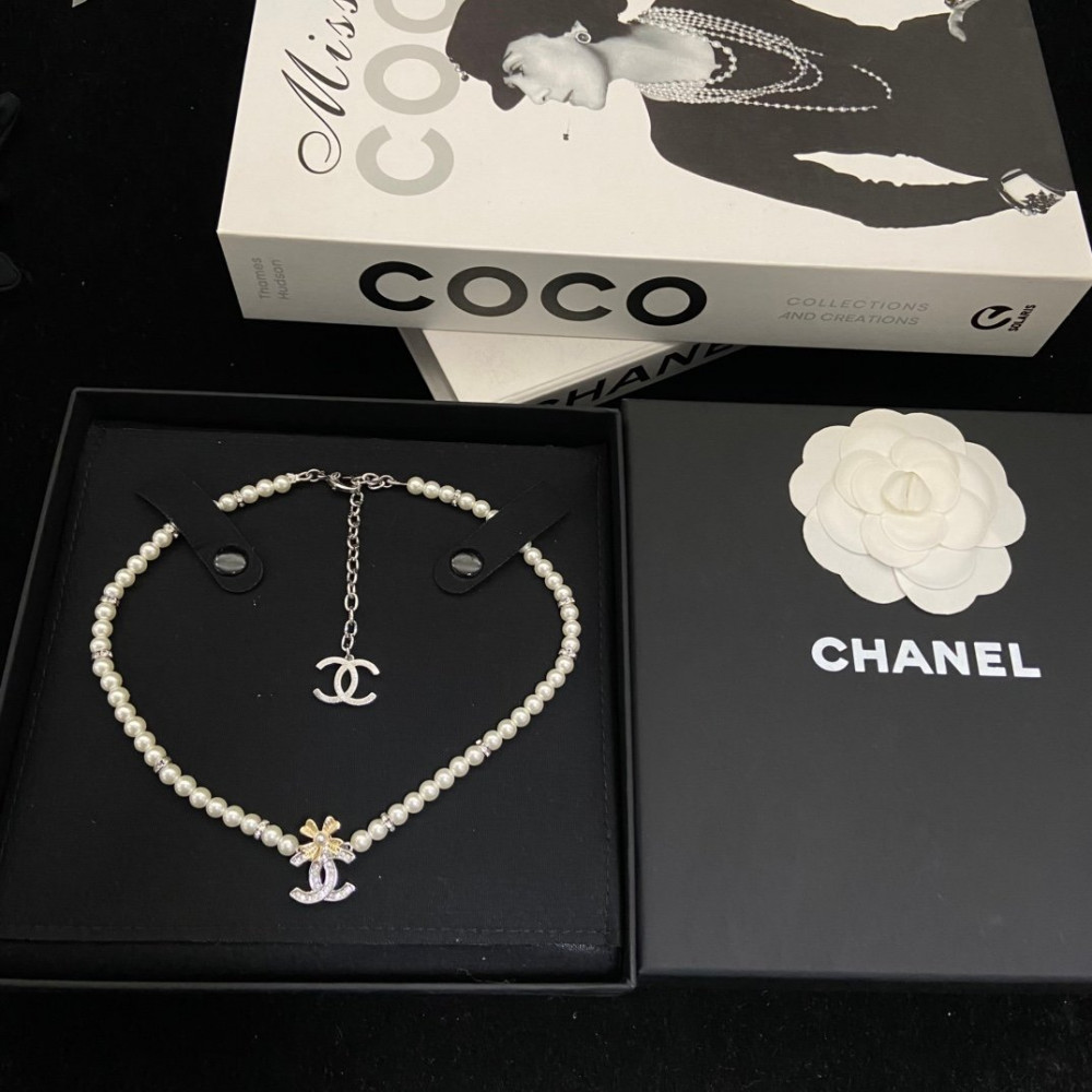 Chanel Necklace, One Logo One Flower, With 5A+ Artificial Pearl