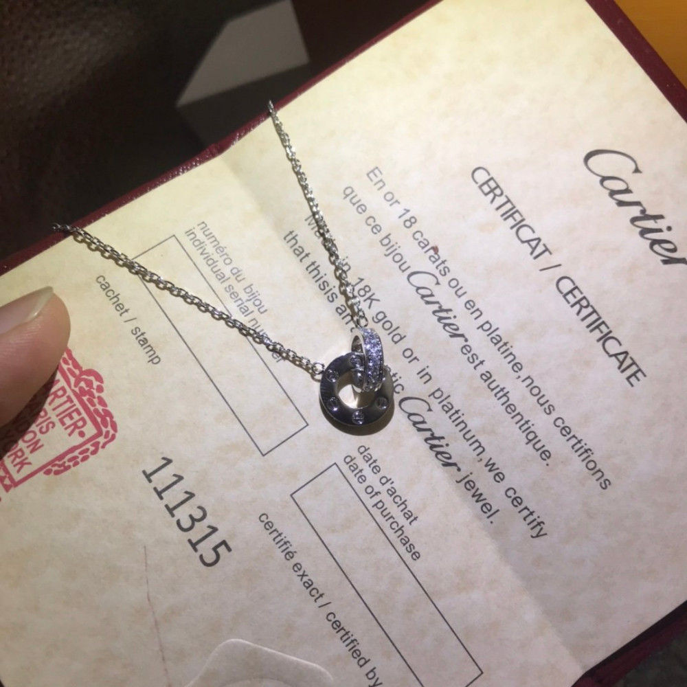 Cartier Necklace, Double Love, Full Diamonds