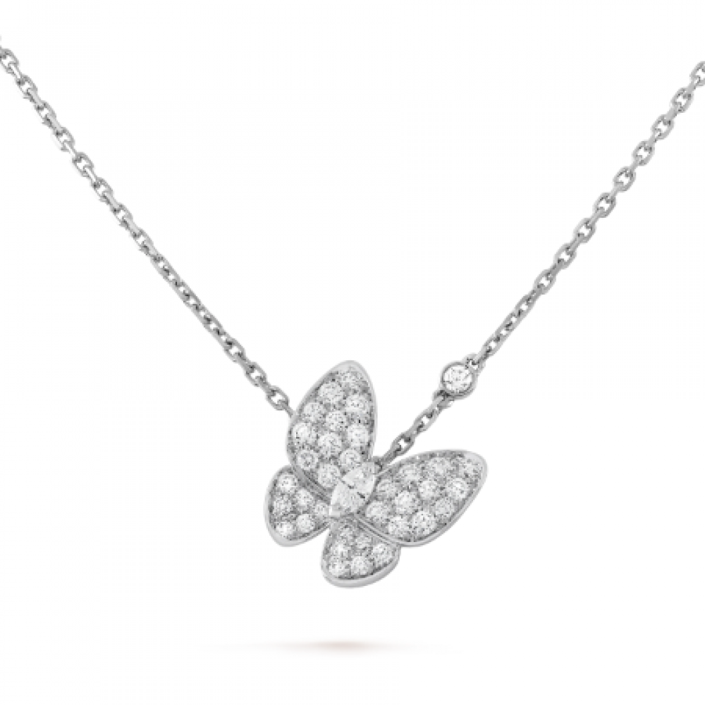 Clover Two Butterfly Necklace