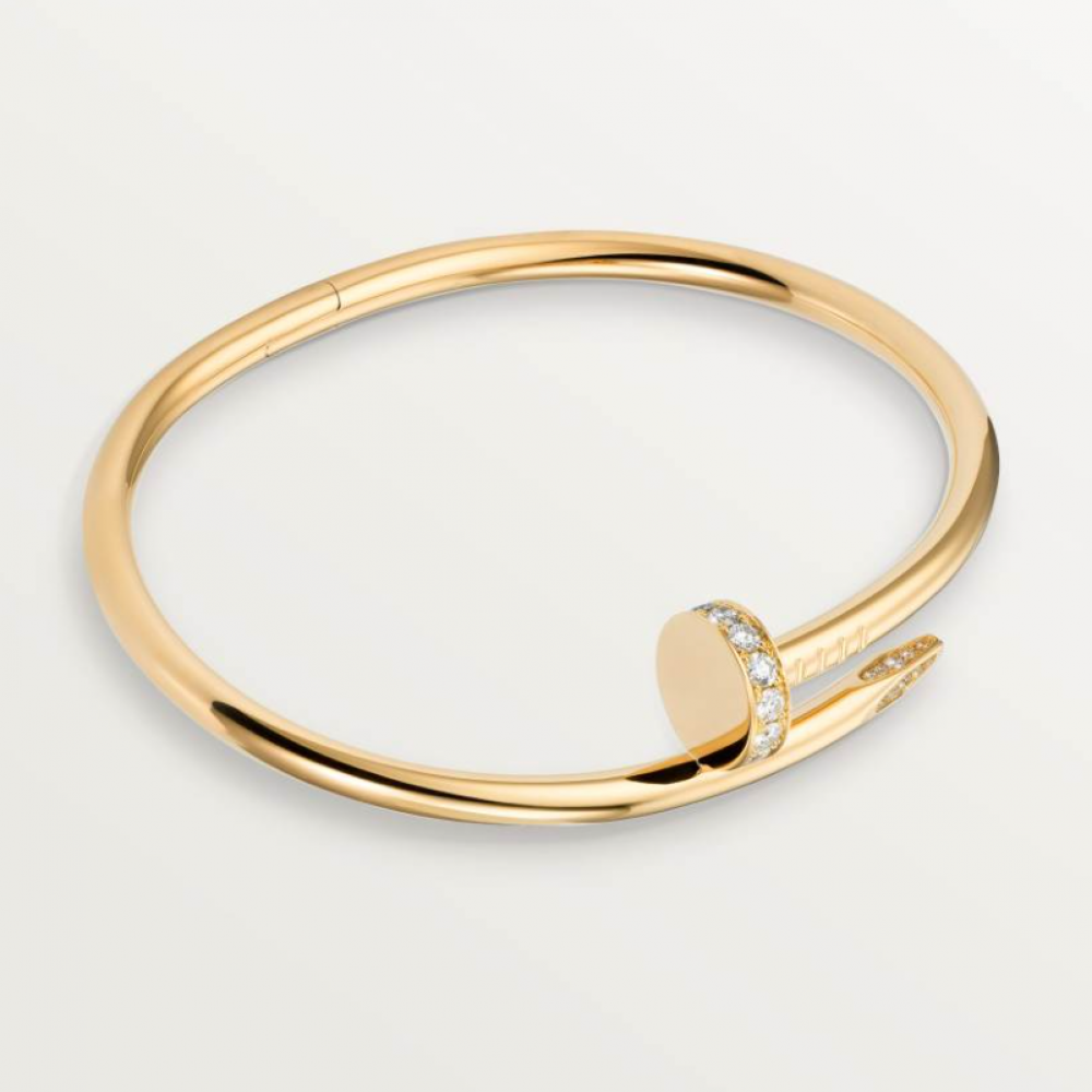 Cartier Nail Bangle Head And Tail Set With Diamonds Classic Style