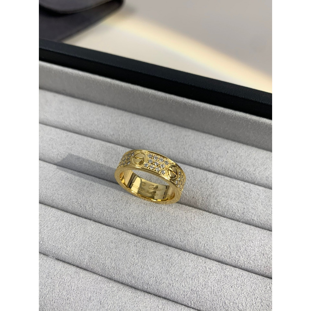 Cartier Love Ring, Wide , Full Diamonds, Size 7