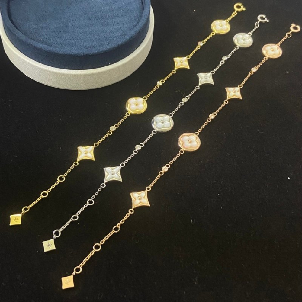 4 Flowers, Mini White Mother Of Pear, Gold Rose Gold Silver