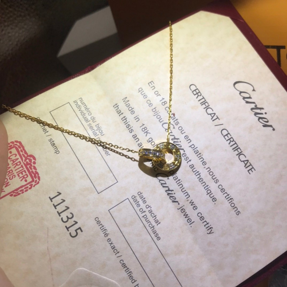 Cartier Necklace, Double Love, Full Diamonds