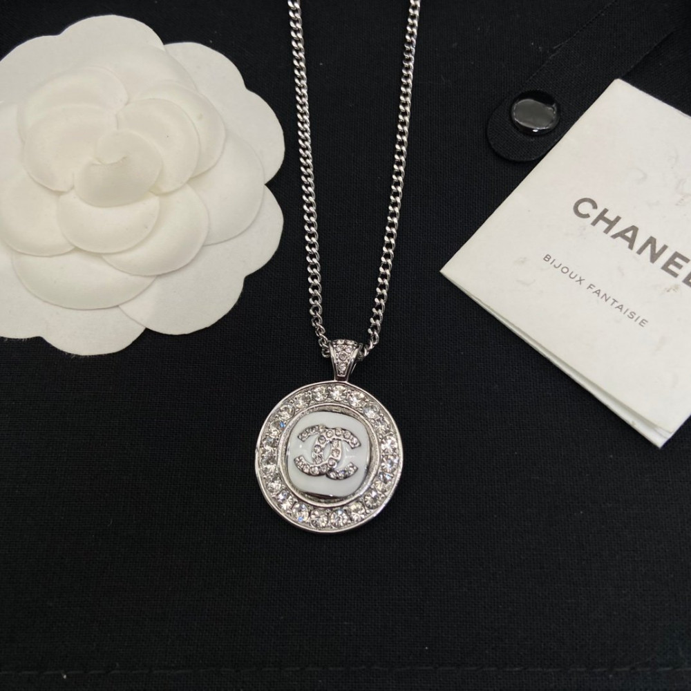 Chanel Necklace, Big Round With Diamonds, Top Quality