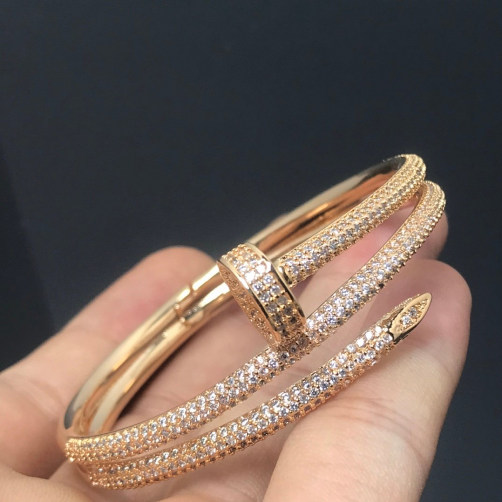 Cartier Nail Bangle , 3 Loops, Full Diamonds