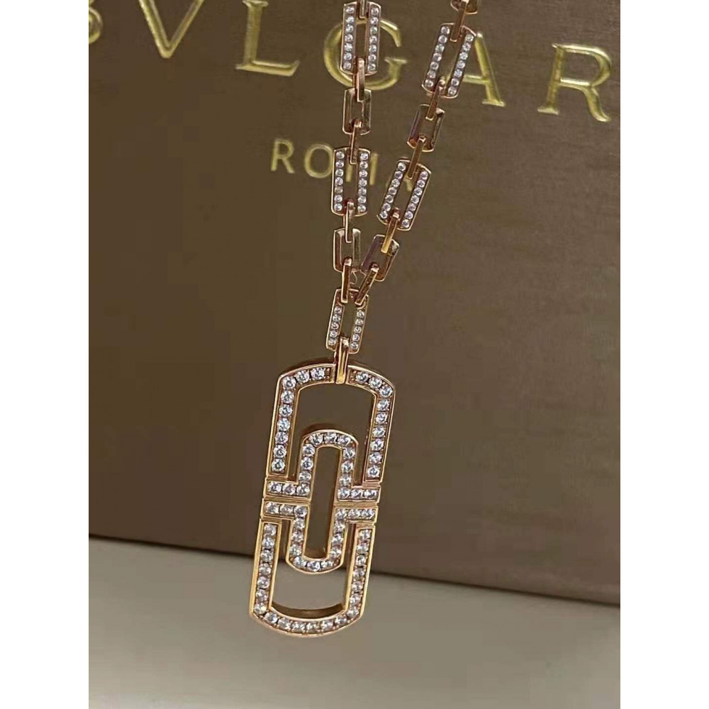 Bvlgari Necklace, Paper Clip, Full Diamonds,
