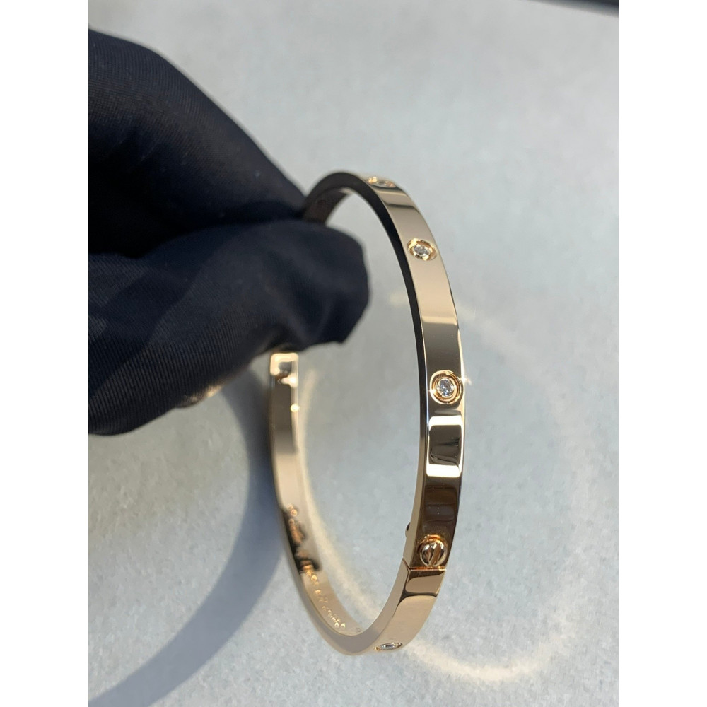 Love Bangle, Small Model, 10 Diamonds,Gold, Silver, Rose Gold