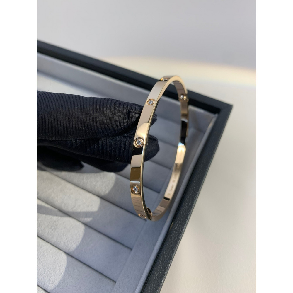 Love Bangle, Small Model, 10 Diamonds,Gold, Silver, Rose Gold