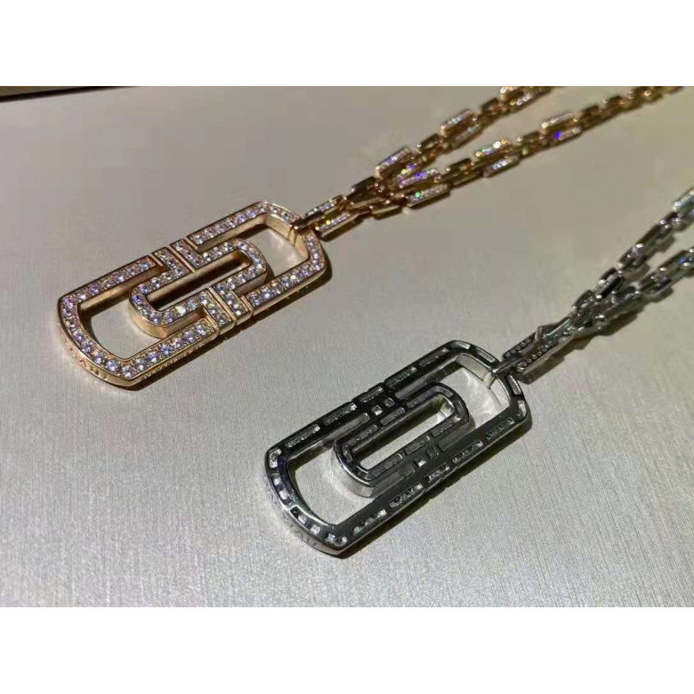 Bvlgari Necklace, Paper Clip, Full Diamonds,