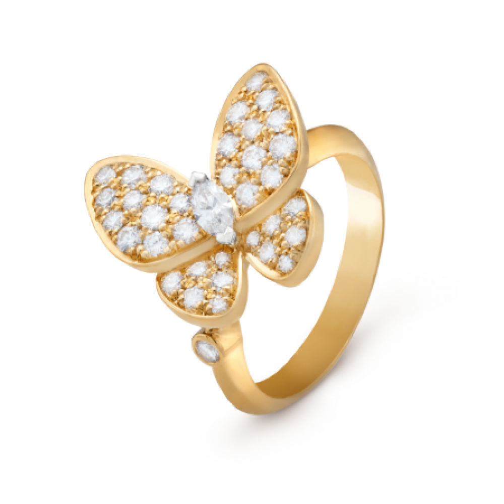 Clover Two Butterfly Rings