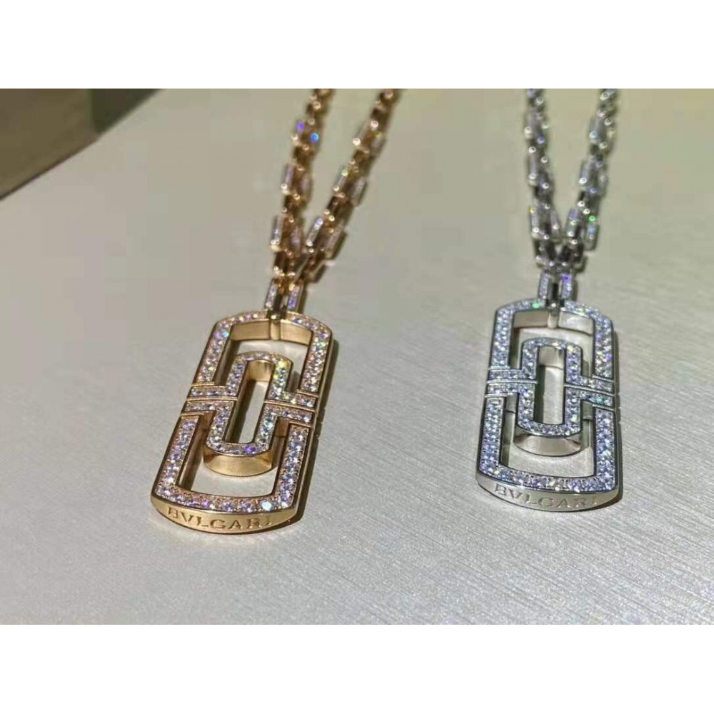 Bvlgari Necklace, Paper Clip, Full Diamonds,