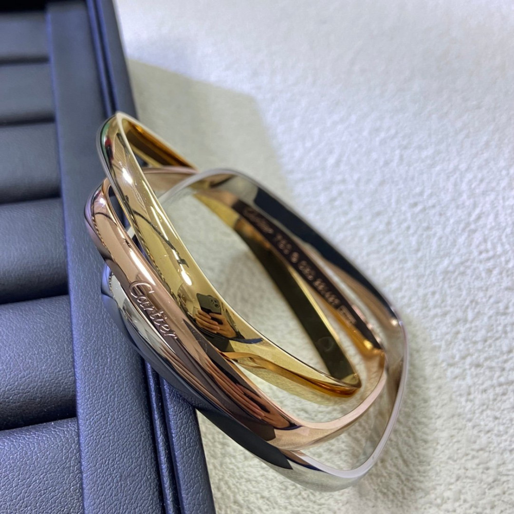 Cartier Bangle,Three Color Three Circle Square Bracelet,Size 17