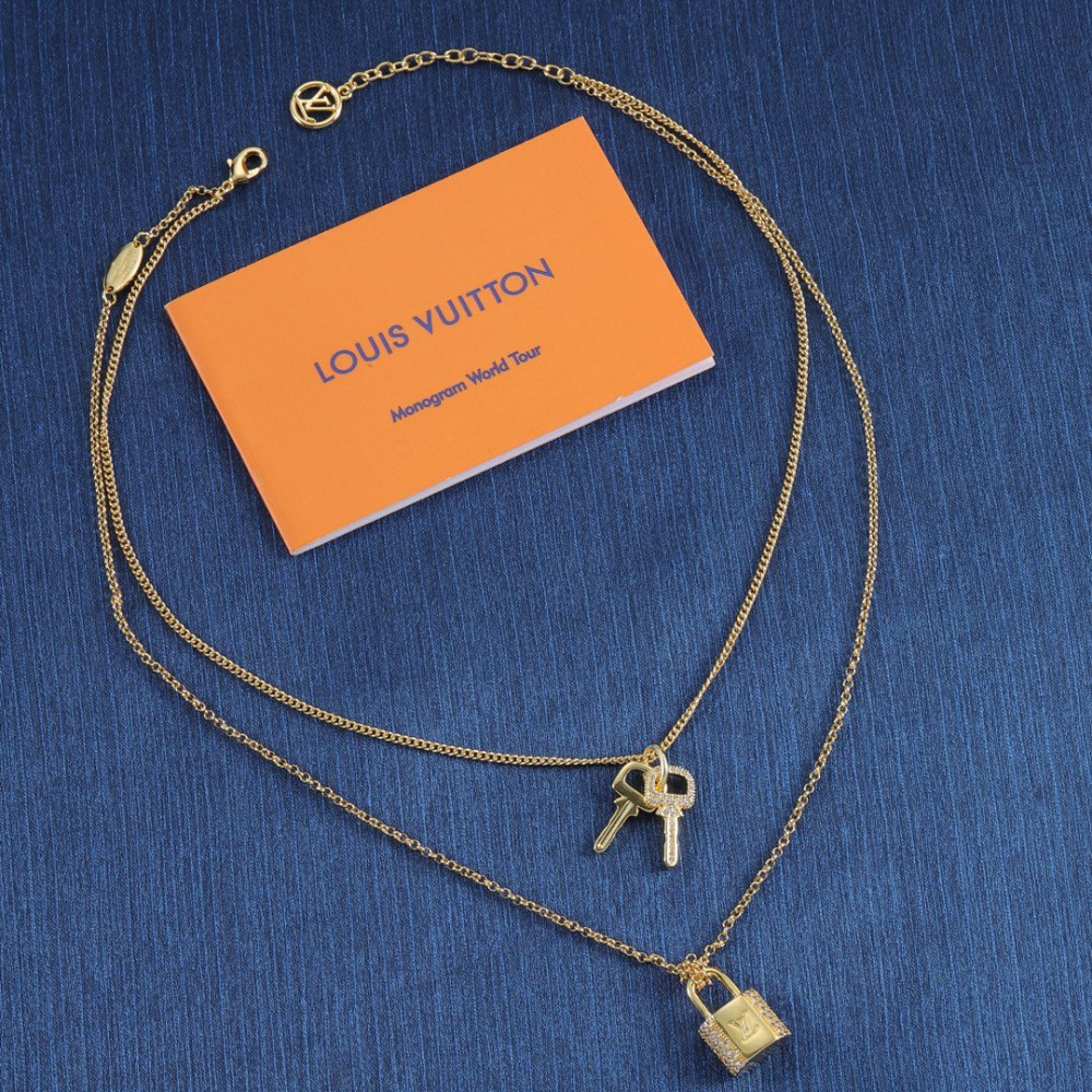 Lv Necklace, Lock And Key, Gold, Rose Gold, Silver Lv Necklace, Lock And Key, Gold, Rose Gold, Silver