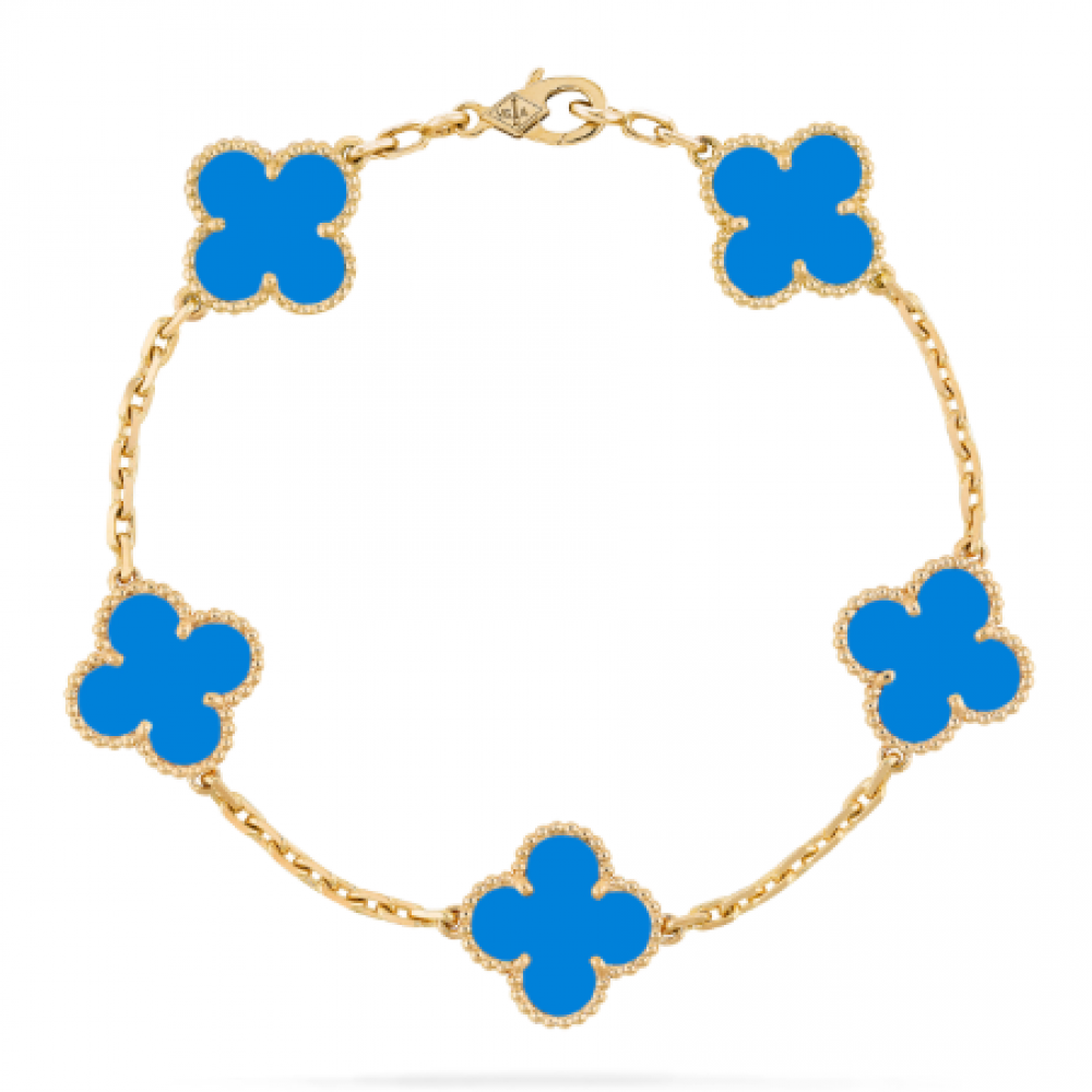 Clover With 5 Flowers-Dark Blue