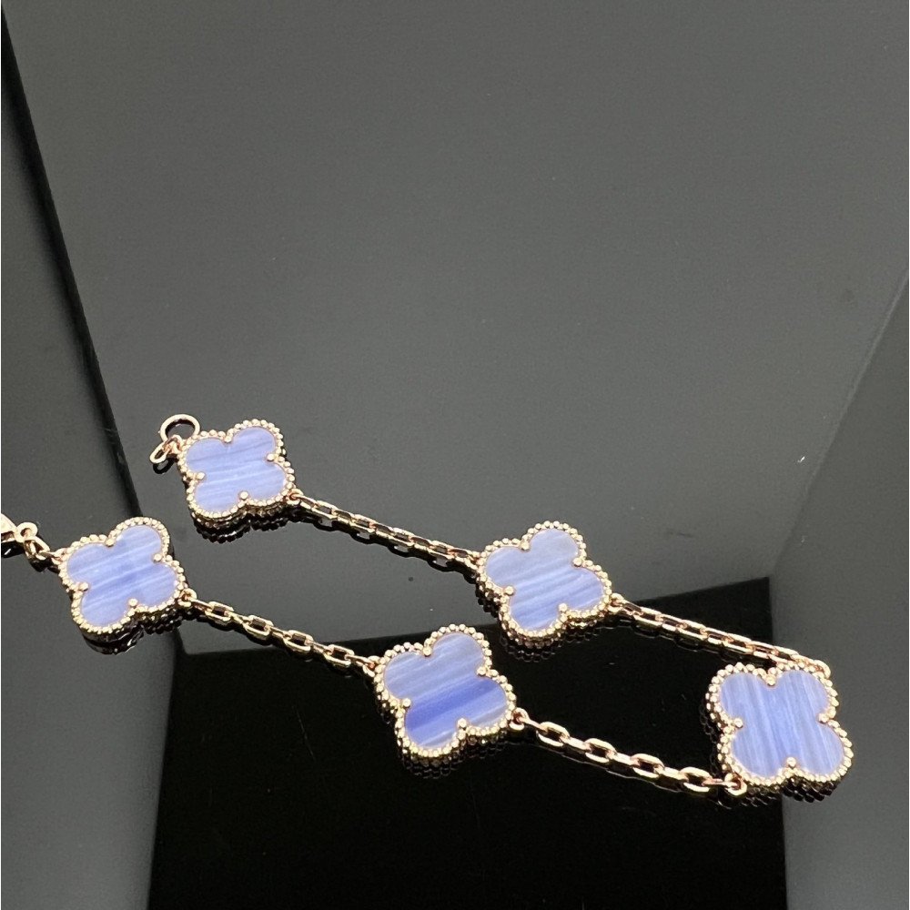 Clover With 5 Flowers-Light Purple Marble Clover With 5 Flowers-Light Purple Marble